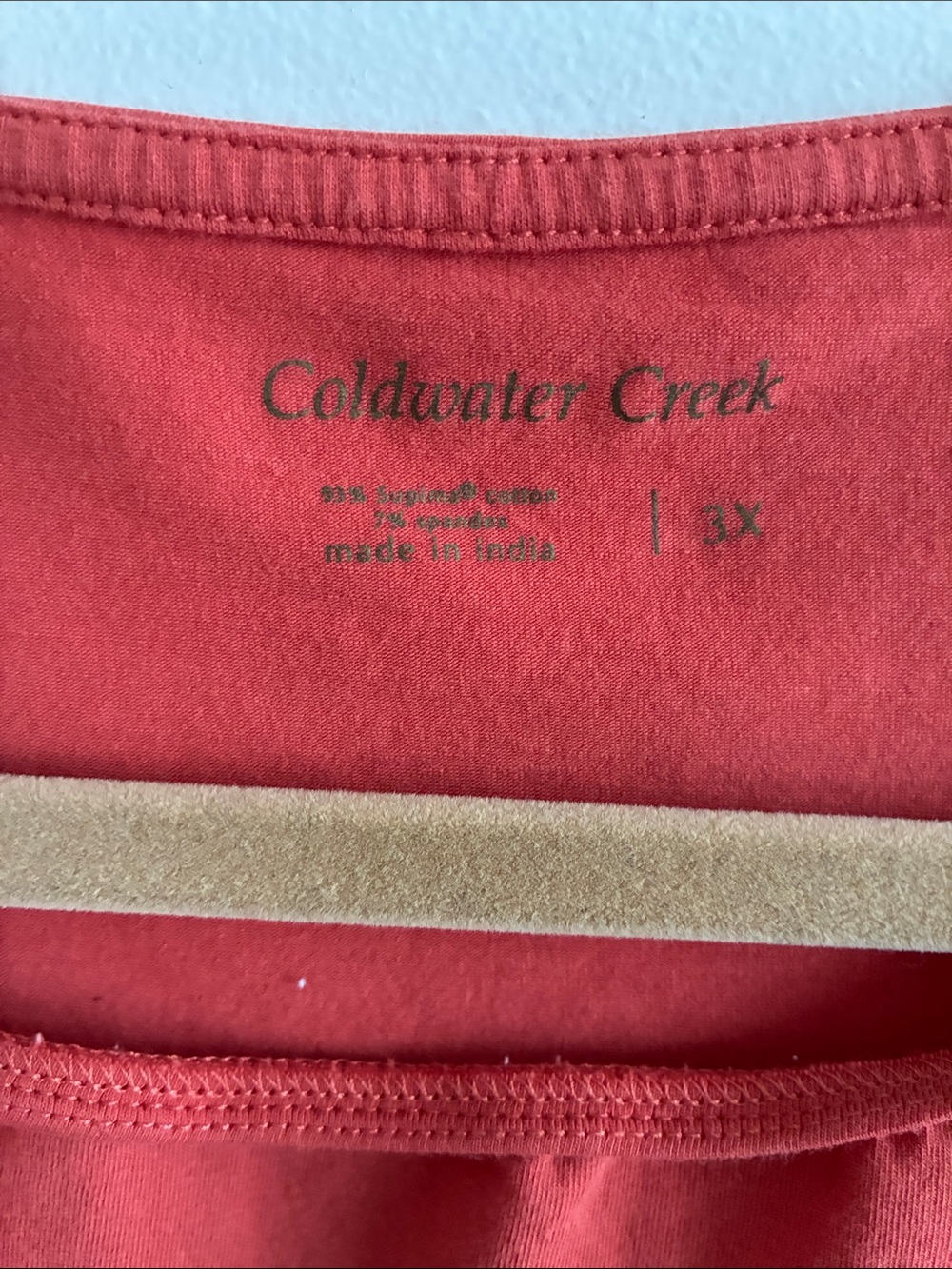 Coldwater Creek Coral Red Scoop Neck Tee